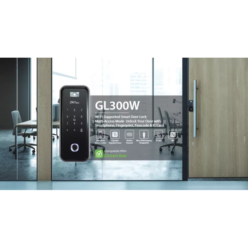 Serrure biométrique ZKTeco GL300W WiFi empreinte RFID – TED Madagascar
