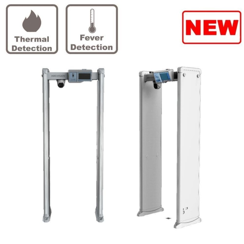 Portique détecteur de métaux 18 zones  dépistage fièvre HIKVISION