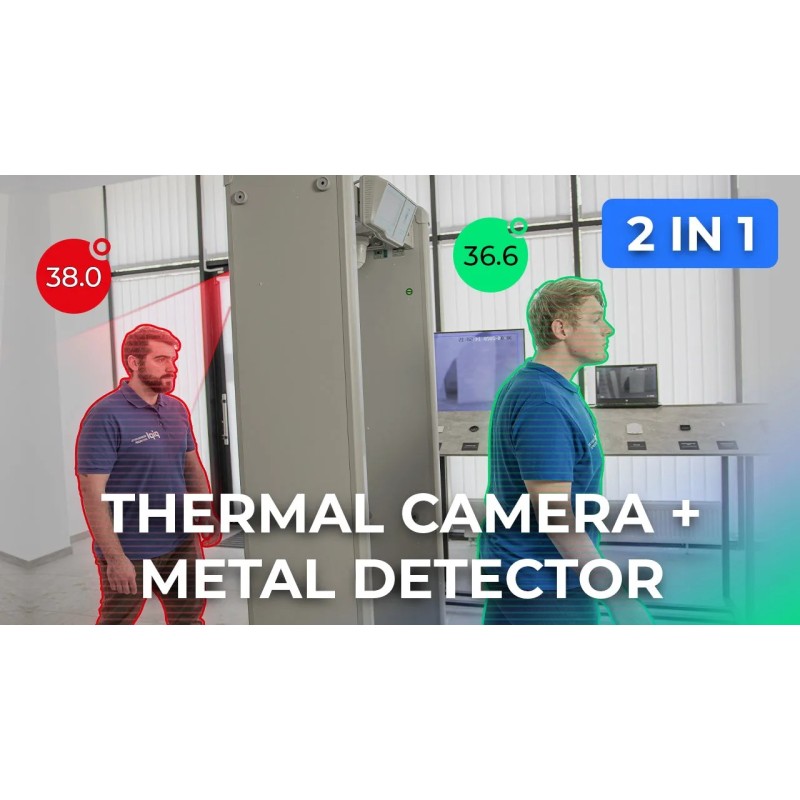 Portique détecteur de métaux 18 zones  dépistage fièvre HIKVISION