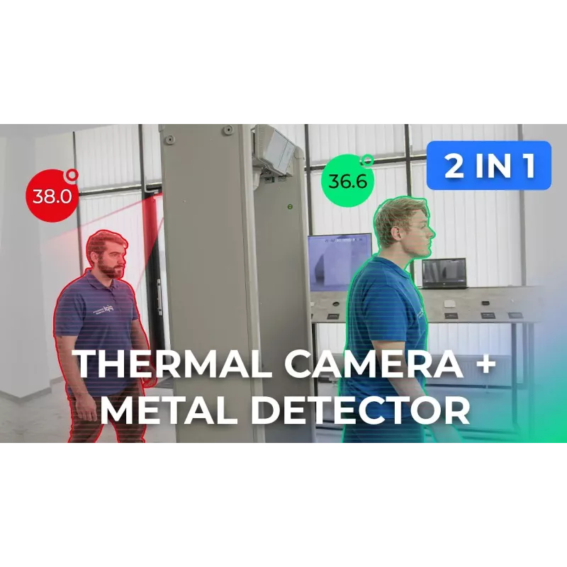 Portique détecteur de métaux 18 zones  dépistage fièvre HIKVISION